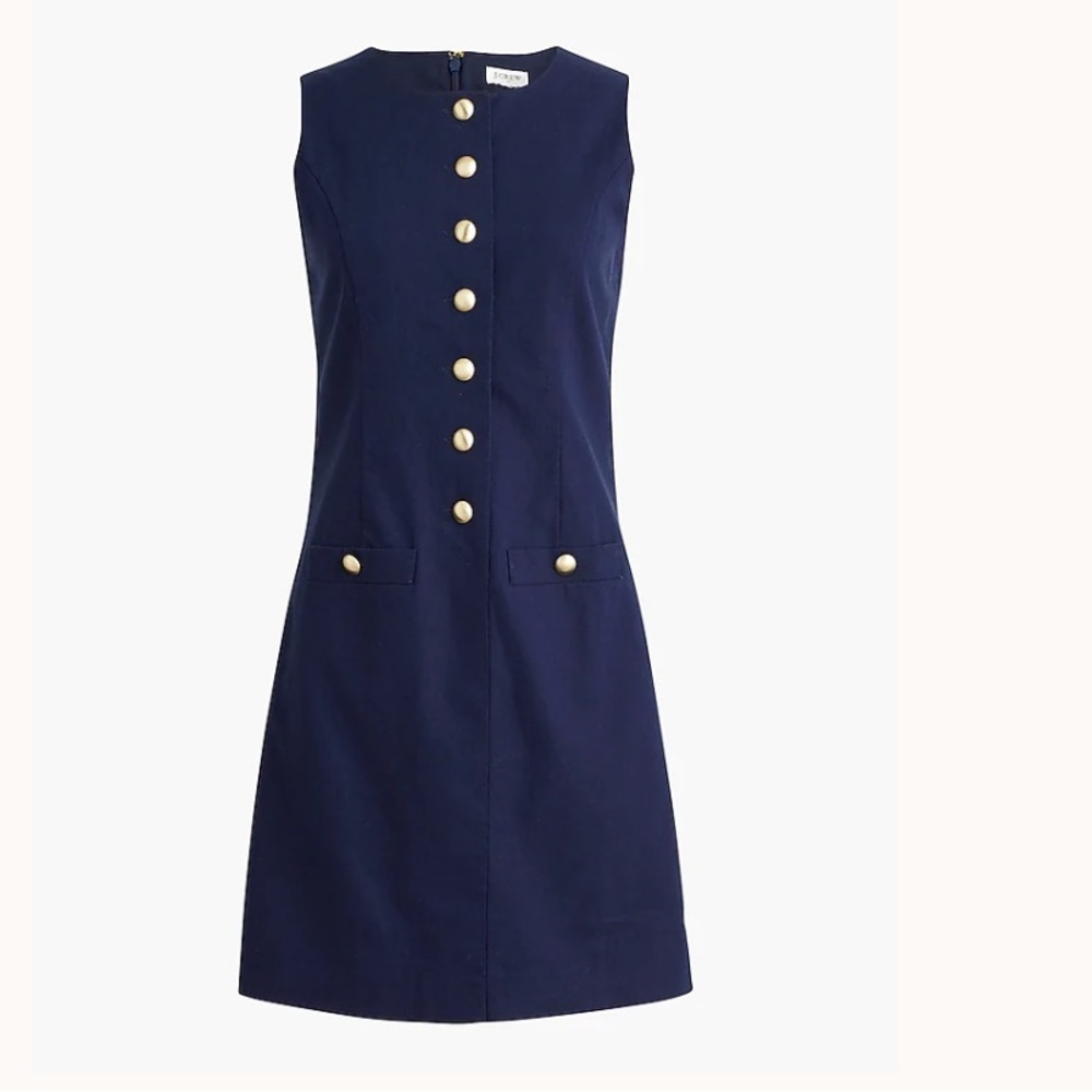 J crew Linen-blend button-front mini dress